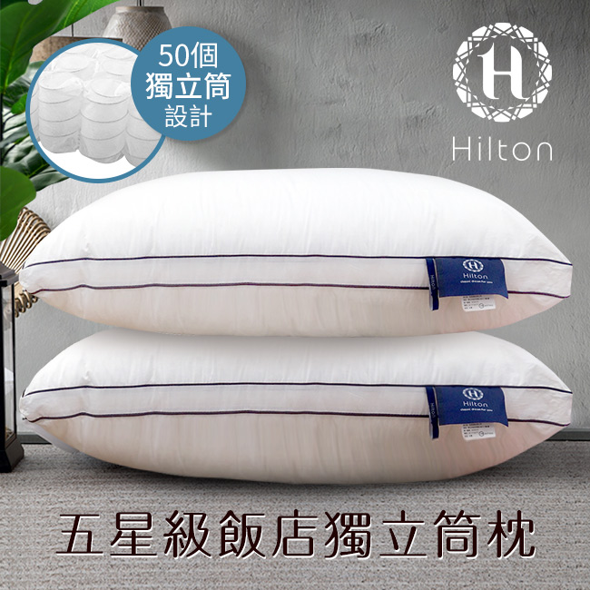 希爾頓五星級獨立筒枕白色70*45/單顆入