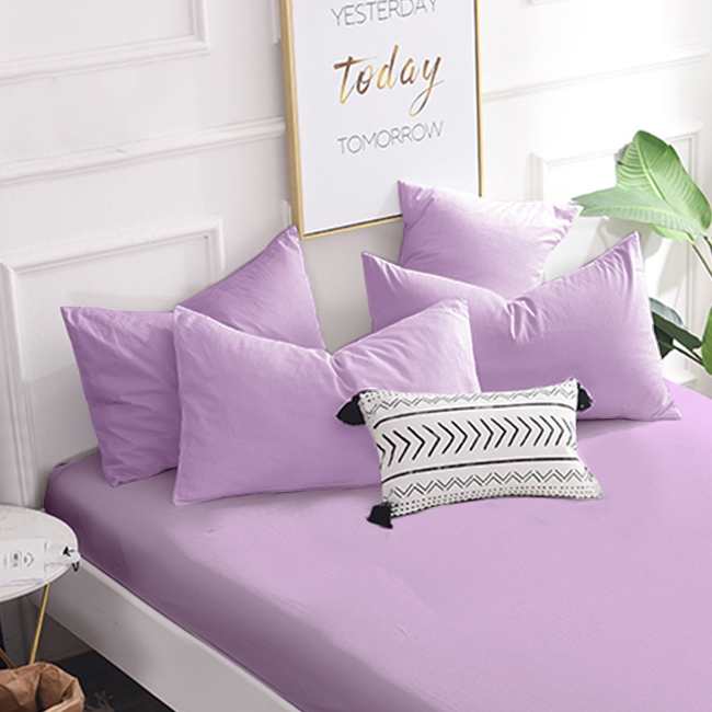 看護級針織透氣防水枕套單顆入-淺紫          