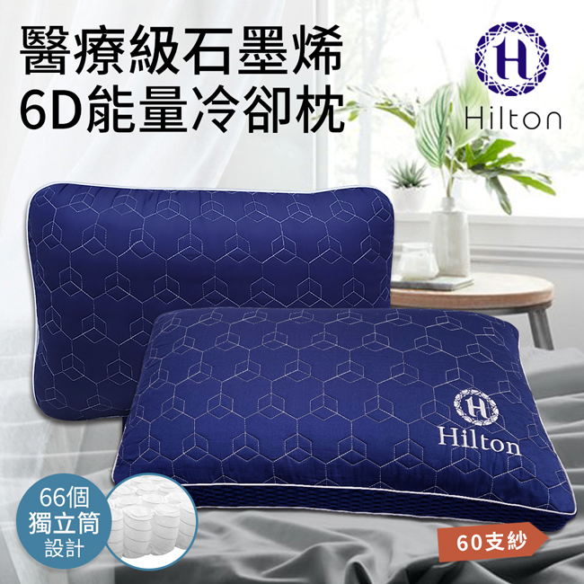 希爾頓醫療級乳膠獨立筒枕(66顆)-藍色