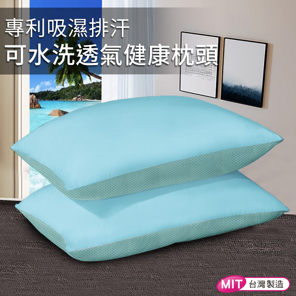 CERES 席瑞絲 透氣吸濕排汗枕(淺藍網+淺藍布)/單顆入
